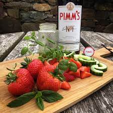 Pimms and strawberries
